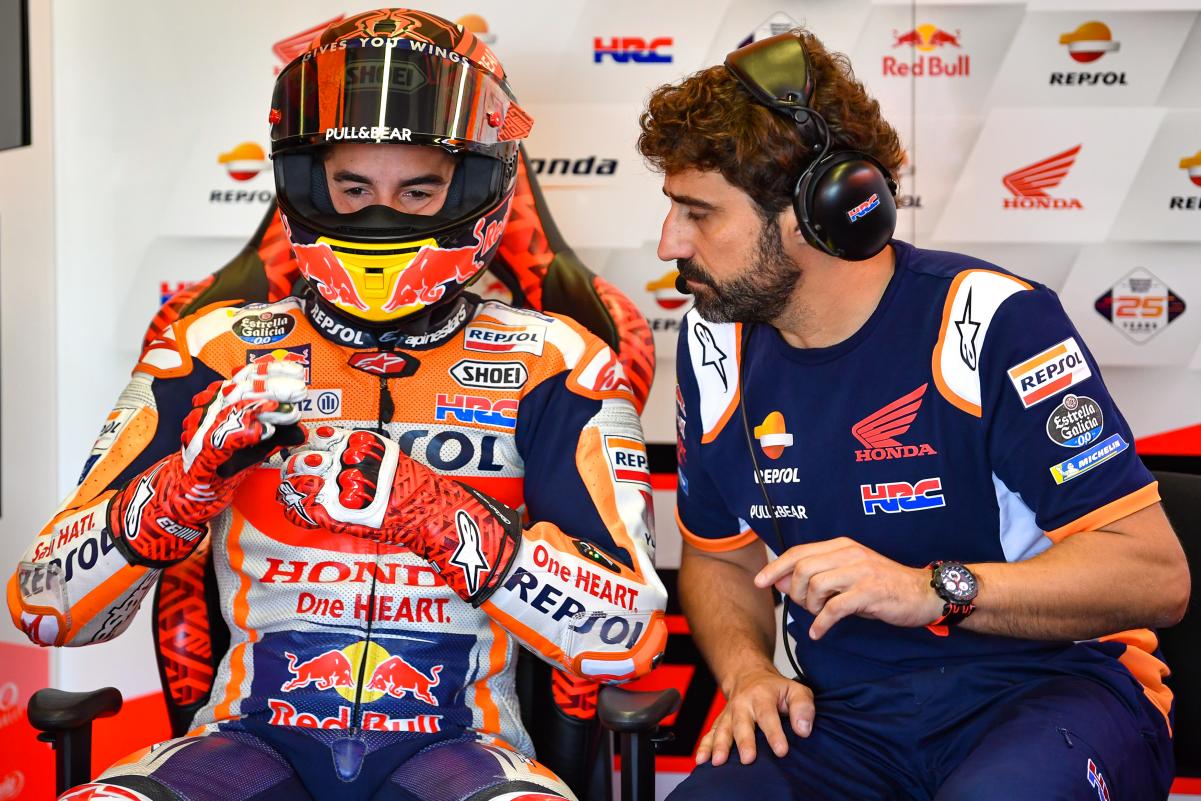 MotoGP Saint Marin Misano FP4 : Marc Márquez devant mais chute, quatre Yamaha et une Suzuki dans le top 6