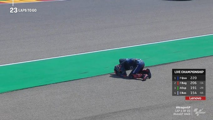 MotoGP Aragon J3 : la combinaison de Fabio Quartararo s’est ouverte et il a eu ensuite un autre accident