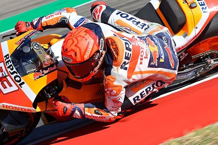 MotoGP Aragon J2, Marc Marquez (Honda/13) est content d’avoir chuté : « je n’ai pas craint d’utiliser mon bras droit pour me protéger, ça ne m’arrivait pas avant »